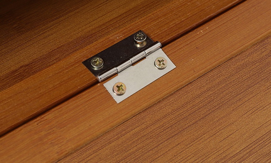 Image 13: Freestanding Bamboo Clothes Rack with Shelves for Storage