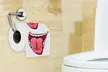 1x oder 2x Toilettenpapier mit Zungen-Aufdruck auf jedem Blatt in Weiß - Second Medium