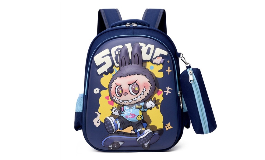 Image 7: Labubu Inspired Kids' Backpack with Pencil Case