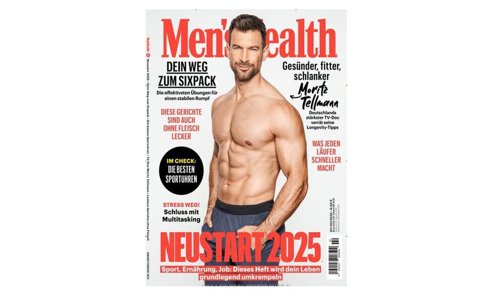 Jahresabo (12 Ausgaben) der Zeitschrift „Men's Health“ + Versandkosten