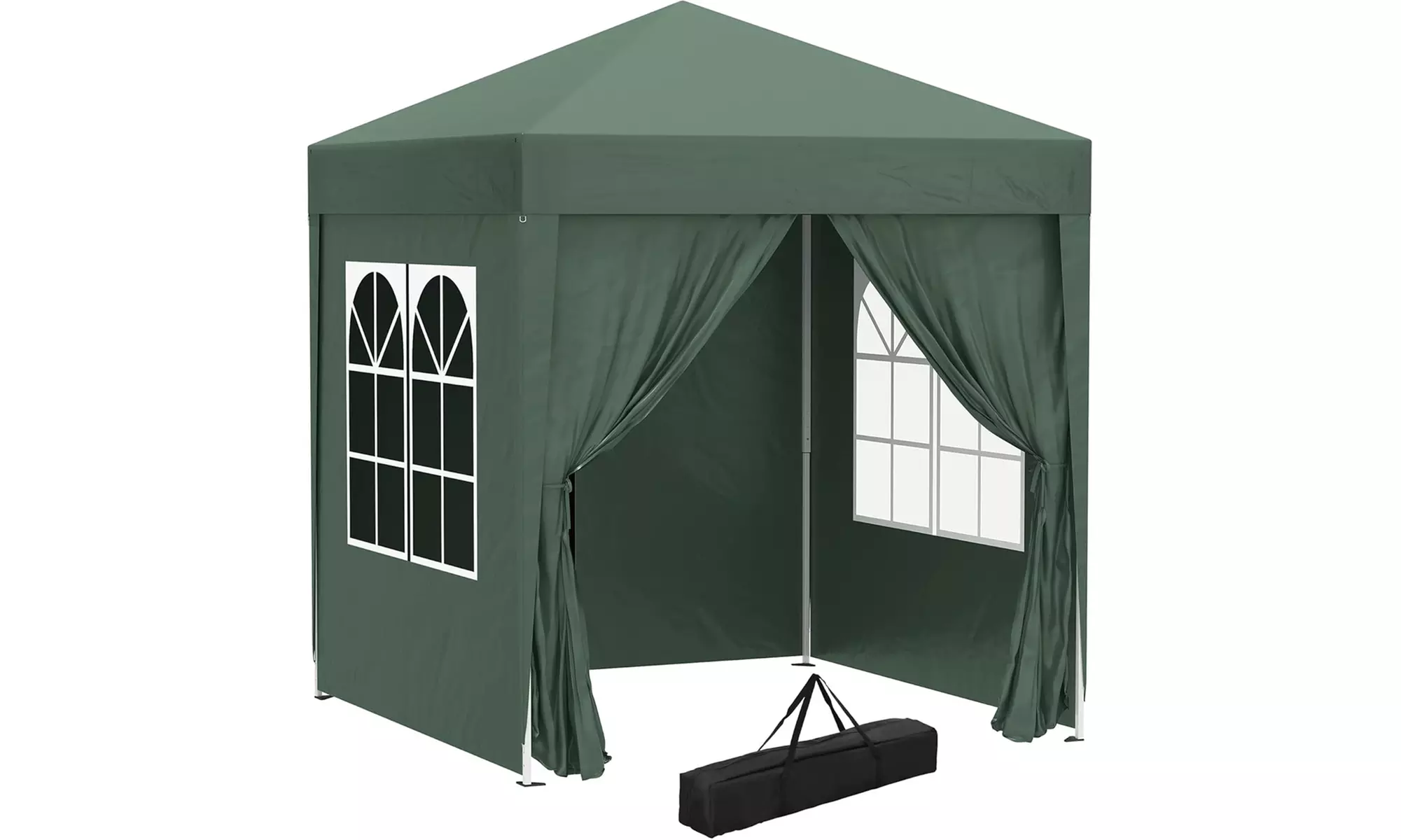 Outsunny Pop-Up Gazebo 2m x 2m with Side Panels in Blue, Black, Green
