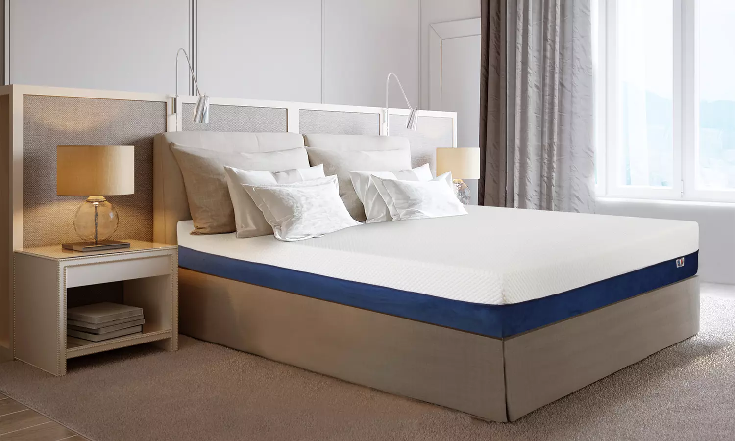 Matelas Songe, Mémoire de Forme, Technologie FreshAir, température régulée, Marque Nupsia - Primary Image