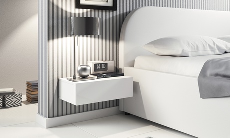 Comodino da letto sospeso Edurne disponibile in 2 colori