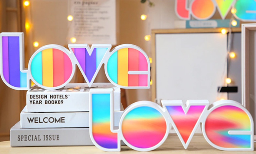 Image 3: Rainbow LOVE Letter Lamp