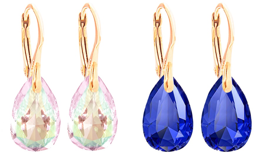 Image 15: Ah Jewellery Pear Earrings with Crystals From Swarovski®
