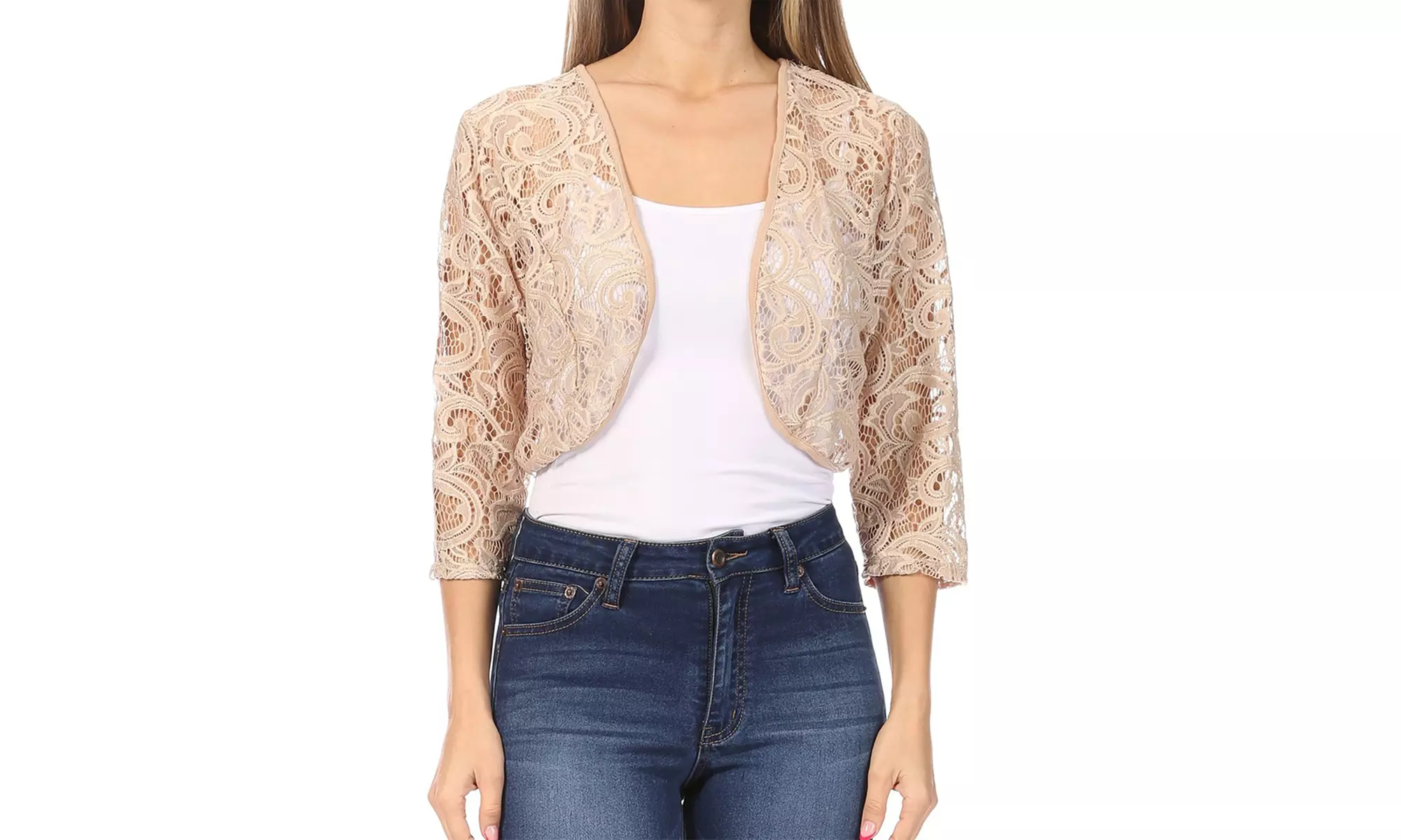 Women's Casual Crochet Lace Bolero Cardigan