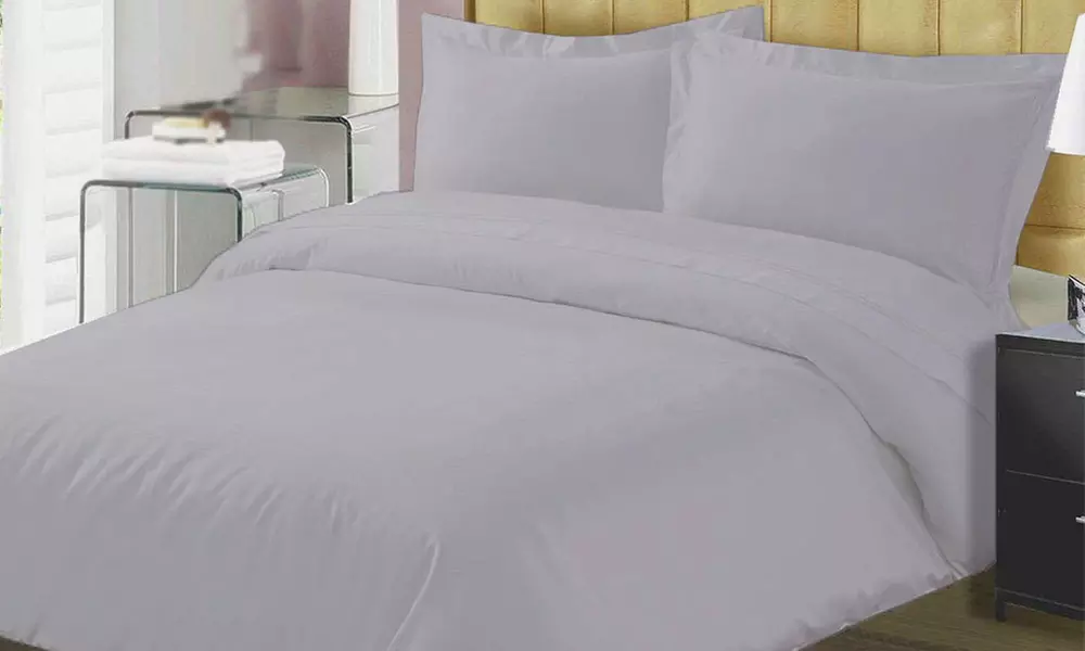 1000-Thread-Count Egyptian Cotton Solid-Color Duvet Cover Set - Second Medium