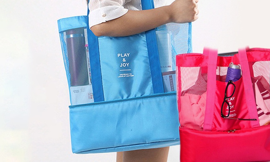 Image 10: Cooler Beach Tote Bag