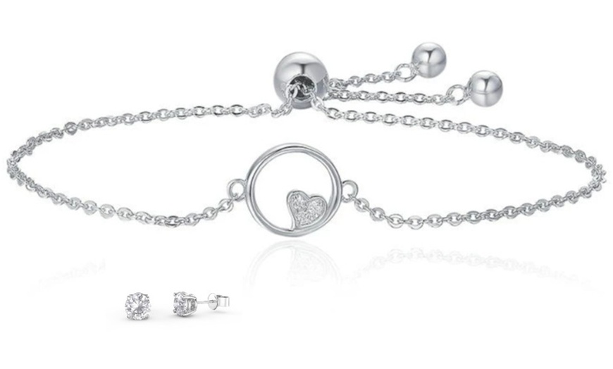 Image 2: Jacey Heart Bracelet and Earrings Made with Crystals from Swarovski®