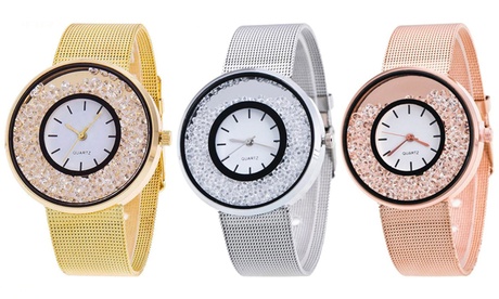 Montre de luxe strass quartz pour femme