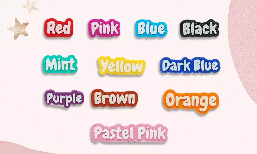 3er-Set personalisierbare 3D-Kabelclips mit Namen