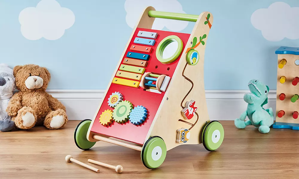 Trotteur en bois avec activités pour enfants My Play - Primary Image