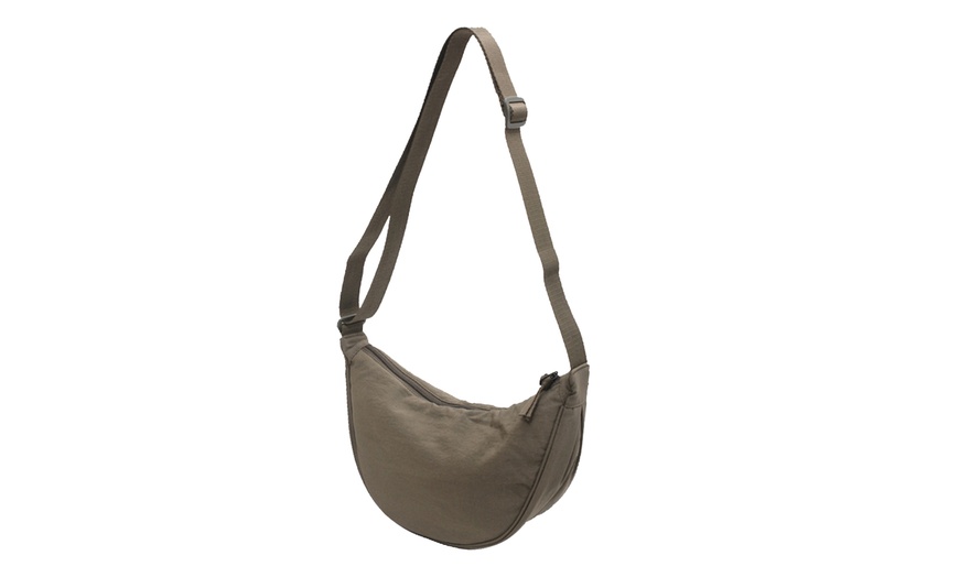 Image 14: Soft Crescent-Shaped Crossbody Shoulder Bag