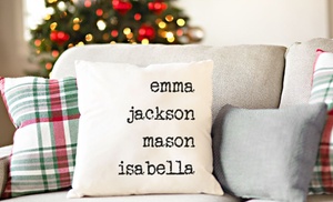 Family Name Throw Pillow Covers