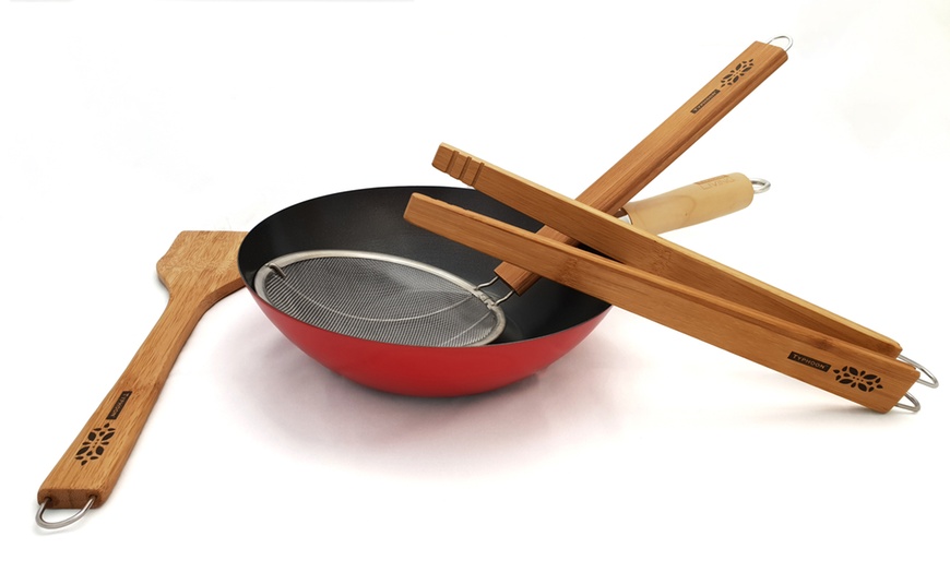 Image 3: Typhoon Wok and Utensil Set