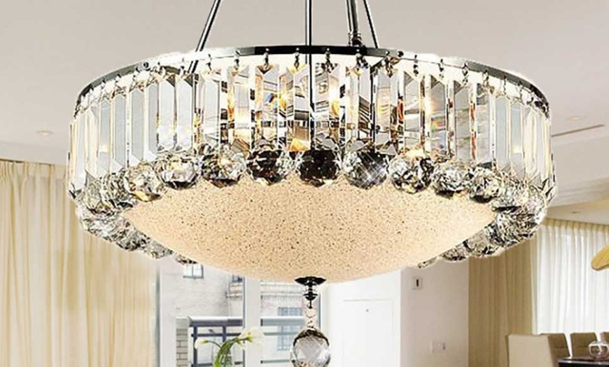 Image 2: Large Round Sparkling Chandelier