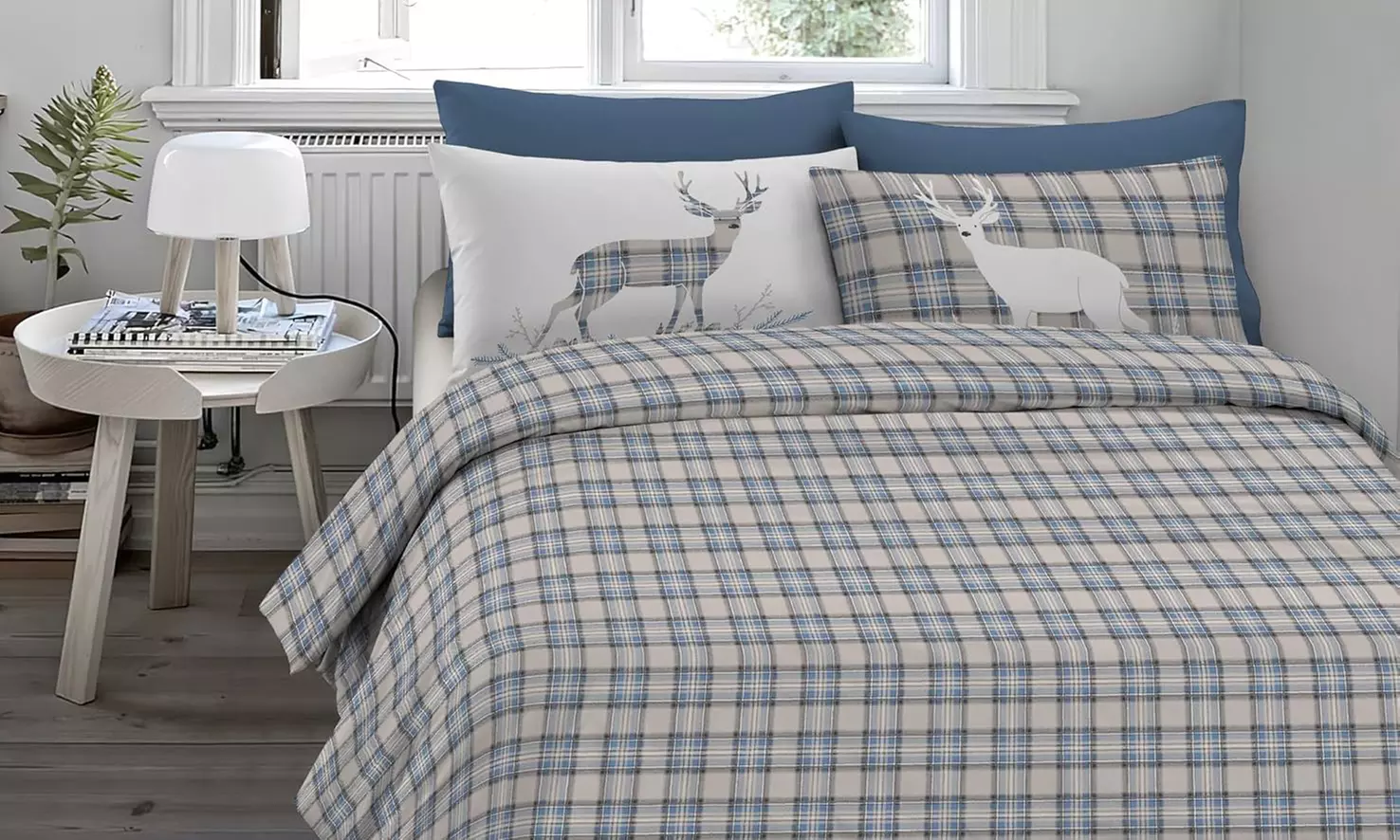 Flanell-Bettwäsche-Set mit winterlichem Motiv