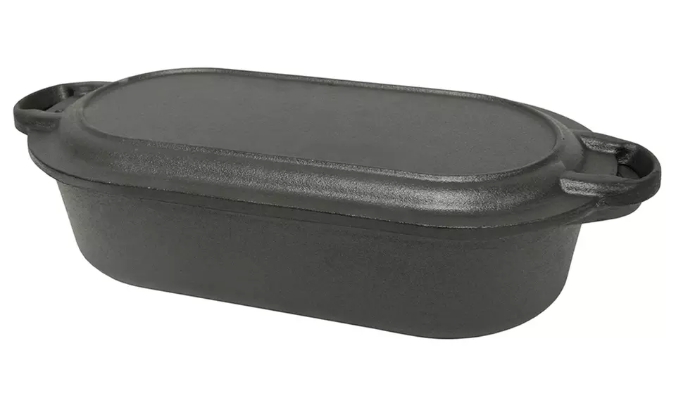 Bayou Classic Cast Iron Oval Fryer with Griddle Lid - Primary Image