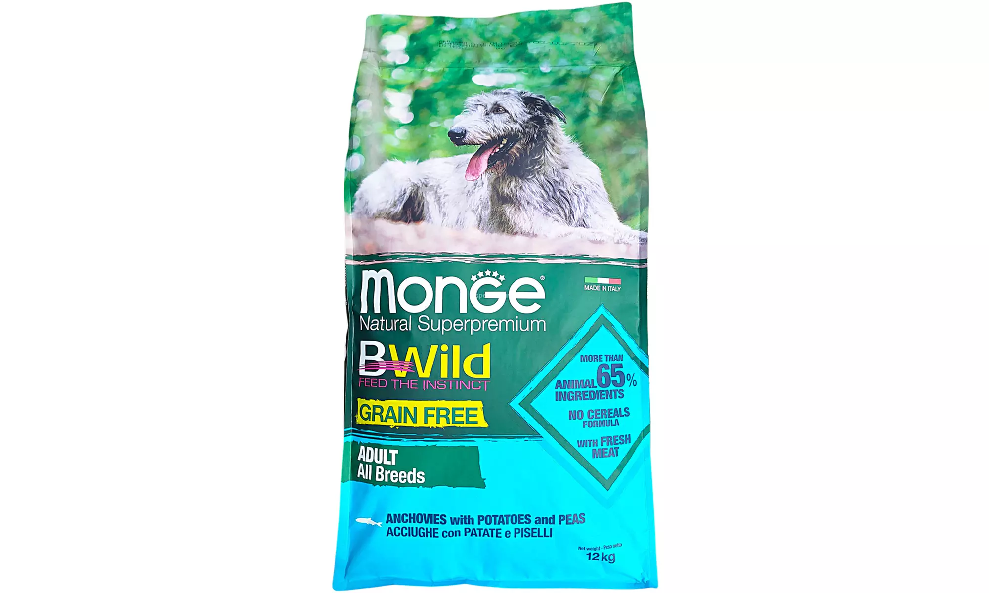 Alimento per cani cuccioli e adulti Monge Bwild Grain Free da 12 kg