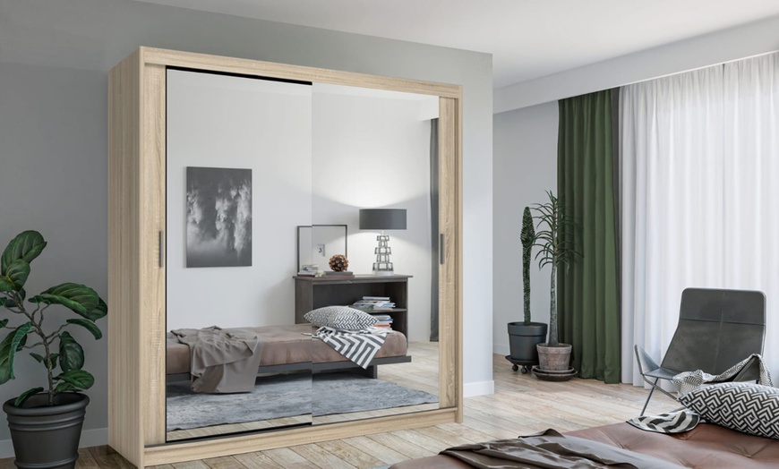 Image 4: Double Mirror Sliding Door Wardrobe