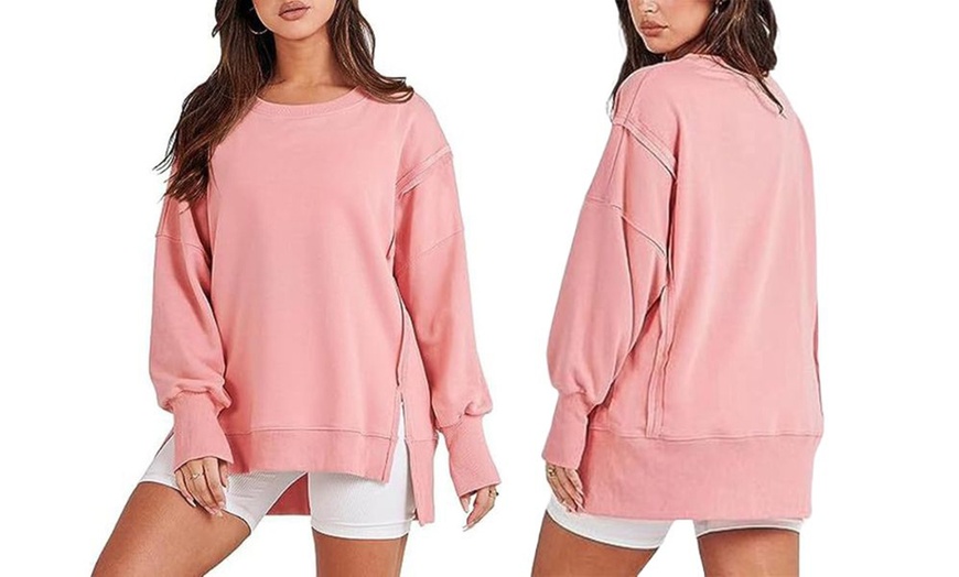 Image 6: Sweatshirt ample avec fente latérale pour femme