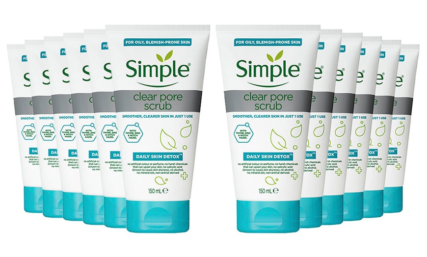 Image 4: 3, 6 or 12 Simple Daily Skin Detox Clear Pore Scrubs 150ml