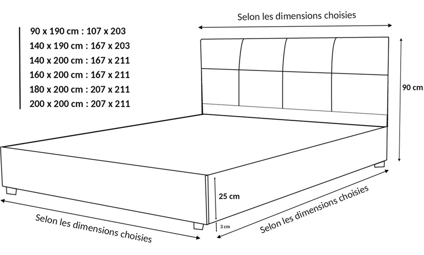 Image 18: Lit coffre Venise Simili cuir, matelas ''Cosmos'' en option