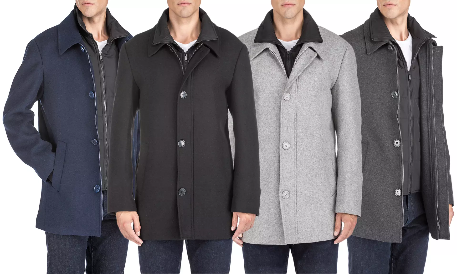 Braveman Men's Classic-Fit 2-in-1 Wool Blend Bibbed Car Coat (S-3XL) - Primary Image