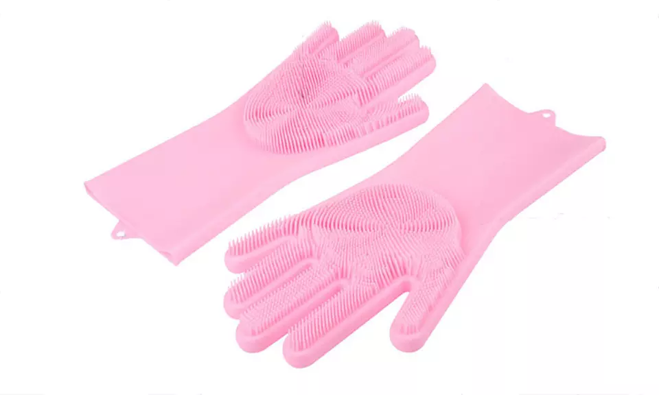 Gants de nettoyage pour vaisselle en silicone, réutilisables - Second Medium