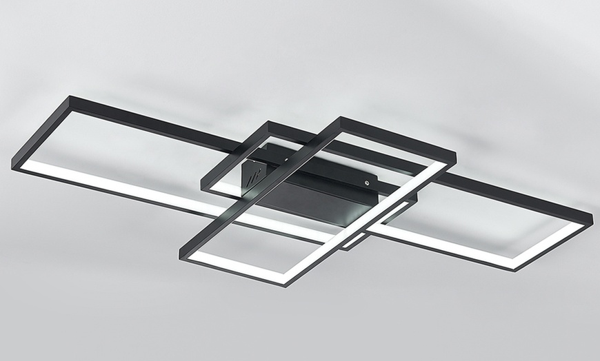 Image 2: Rectangular LED Semi Flush Ceiling Light