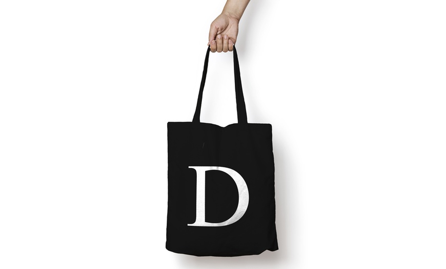 Image 5: Alphabet Letter Cotton Tote Bag