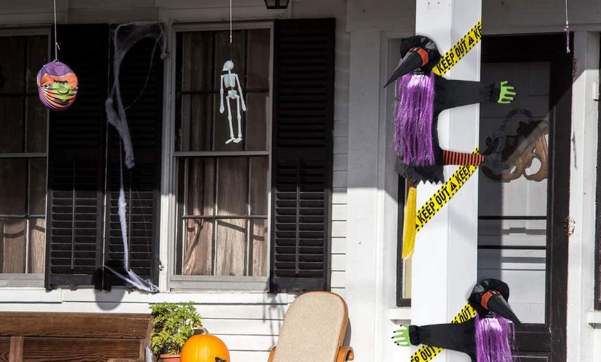 Image 9: Witch Ran into Tree Halloween Decor