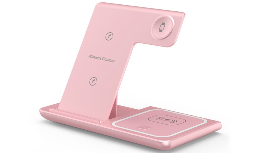 Image 4: 3 In 1 Wireless Portable Charger Stand