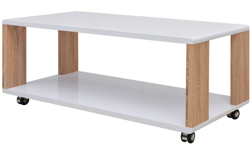 Image 5: Table basse avec roulettes