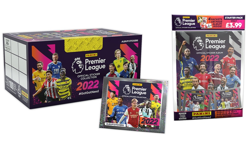 Image 1: 100 or 200 Packs of Panini 2022 Premier League Stickers