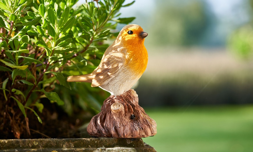 Image 6: One or Two Electronic Singing Robin Ornaments