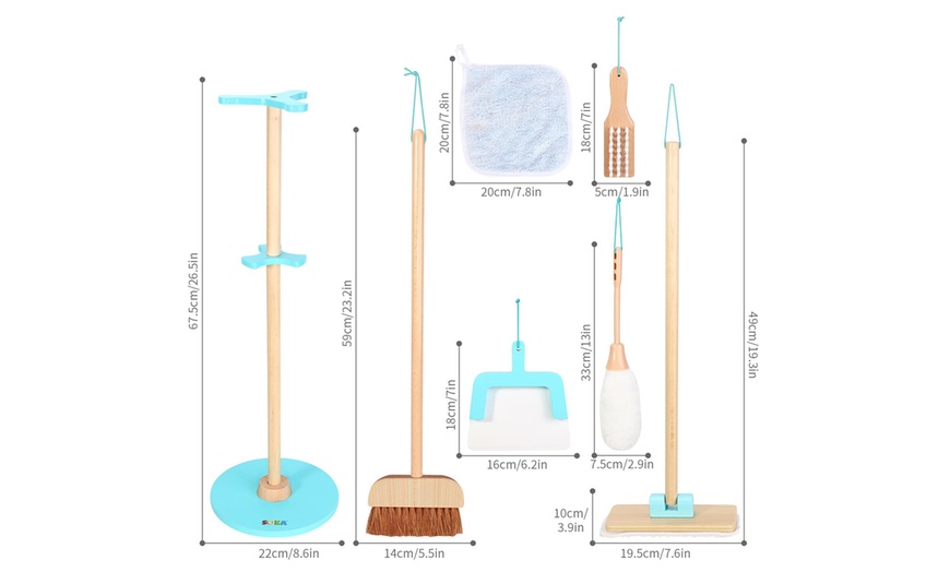 Image 4: Lelin Wooden Cleaning Set Toy for Kids