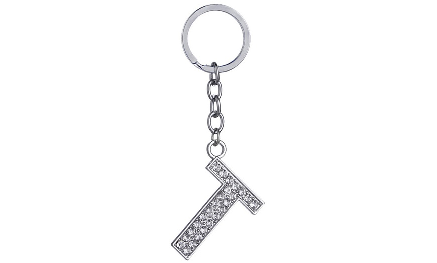 Image 18: Diamante Initial Letter Keychain