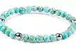Stainless Steel Turquoise Stone Beaded Bracelet by West Coast Jewelry - Second Medium