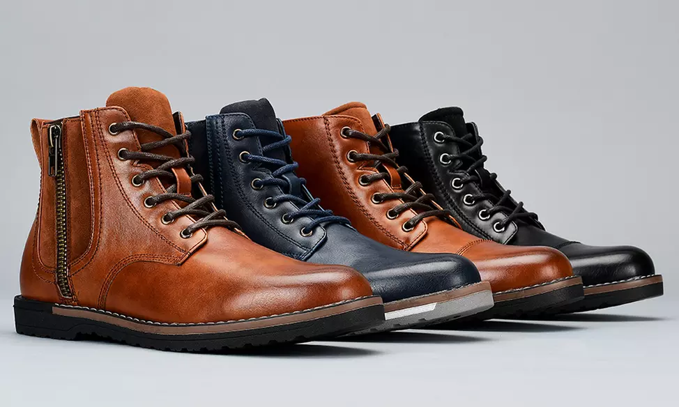 Harrison Men's Comfort Casual Boots with Functional Zipper - Primary Image