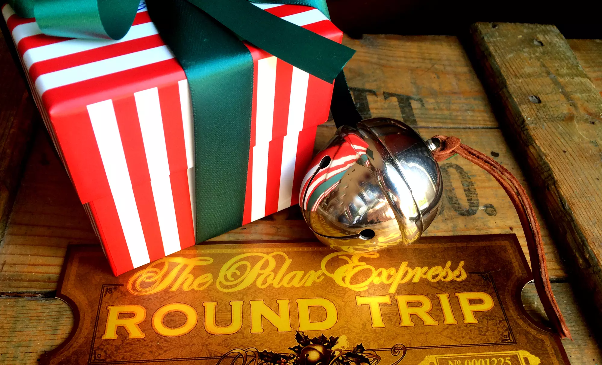Personalized First Gift of Christmas Bell or Train Ticket - Primary Image