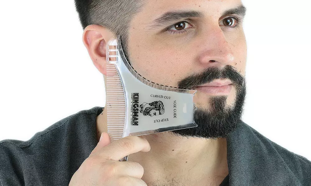 8-in-1 Transparent Beard Grooming, Shaping, Combing, and Trimming Template Tool - Primary Image