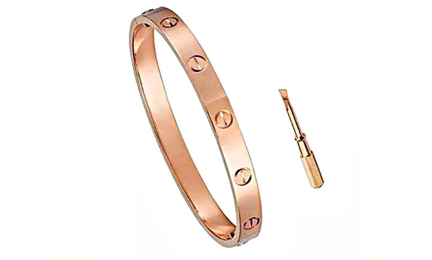 Image 3: Gold-Plated Love Bangle