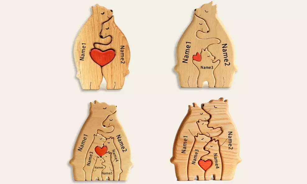Custom Bear Family Puzzle Figurine: Perfect Gift for Any Occasion