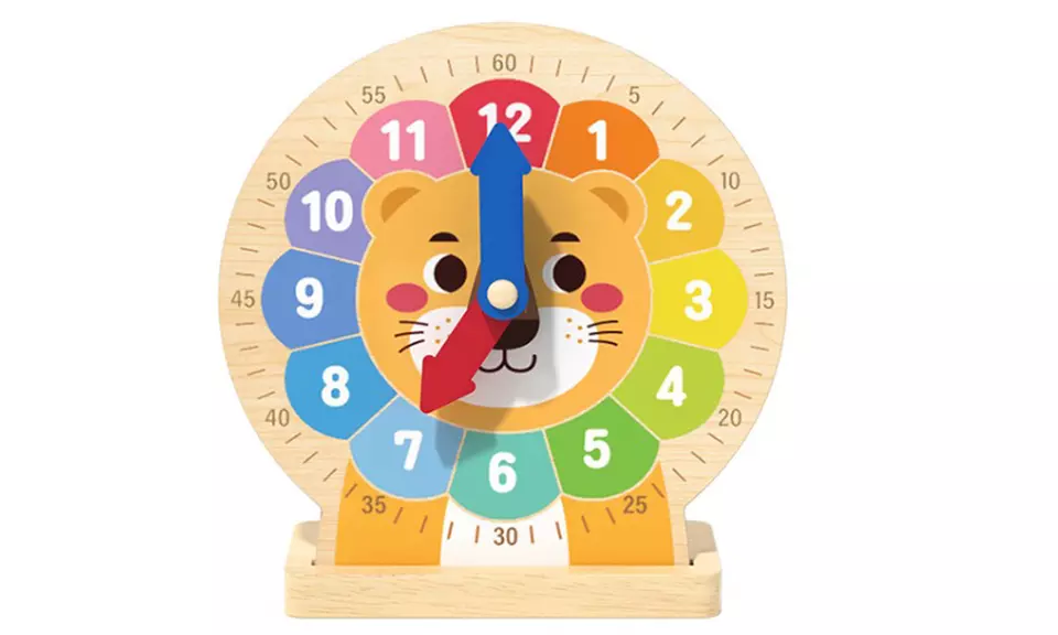 Holz-Lernuhr mit 18 Trainingskarten