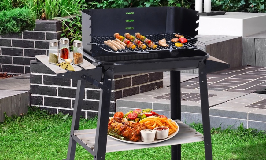 Image 1: Outsunny Trolley Barbecue Grill