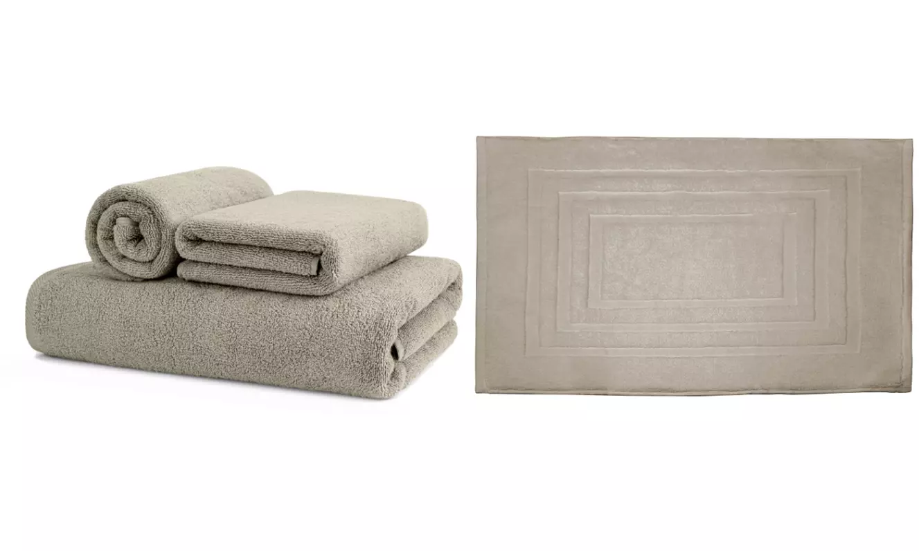 Set 3 salviette e tappeto Sophie in 100% cotone