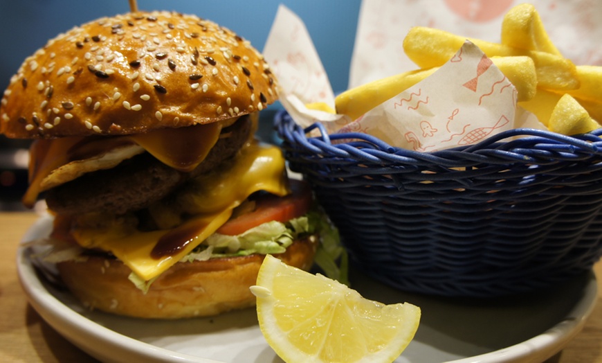 Image 1: $9.90 for a Burger Meal + Drink