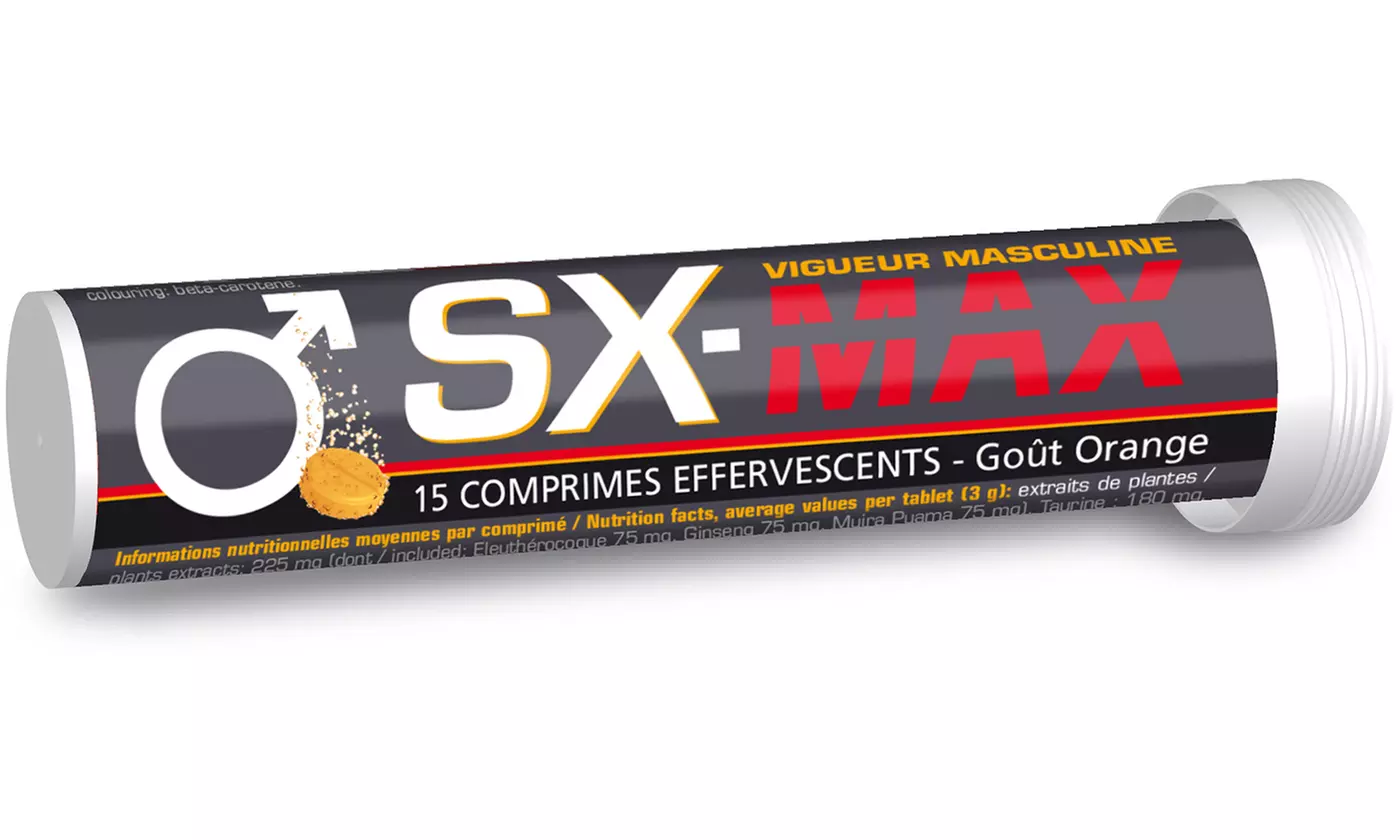 Comprimés sexuels effervescents SX-Max au goût d'orange - Primary Image