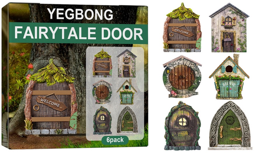 Image 4: 6- or 12- Pack of Miniature Fairy Garden Doors